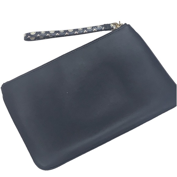 Lauren Ralph Lauren Leather Large Millbrook Wristlet Blue 10” x 7” - Picture 8 of 16